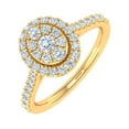 thumbnail image 1 of 1/2 Carat Diamond Cluster Engagement Ring in 10K Yellow Gold (Ring Size 6.5) (I1-I2 Clarity), 1 of 5