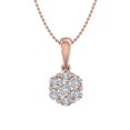thumbnail image 1 of 1/2 Carat Diamond Cluster Pendant Necklace in 14K Rose Gold - IGI Certified (Silver Chain Included) (I1-I2 Clarity), 1 of 3