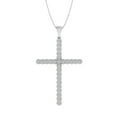 thumbnail image 1 of 1/2 Carat Diamond Cross Pendant Necklace in 14k White Gold (Silver Chain Included) (I1-I2 Clarity), 1 of 3