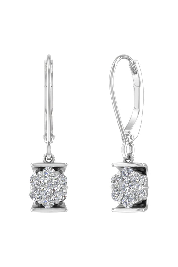 1/2 Carat Diamond Drop Earrings in 10K White Gold