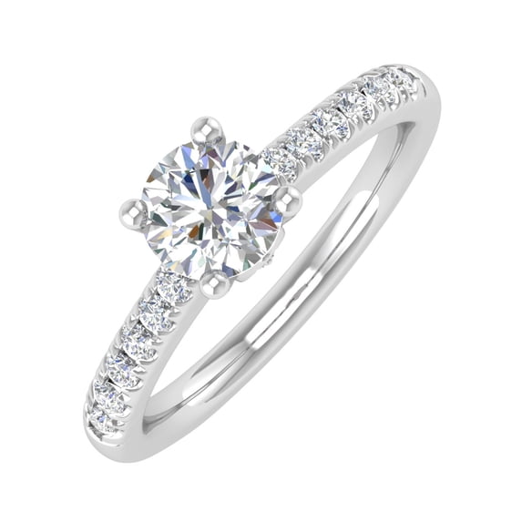 1/2 Carat Diamond Engagement Ring Band in 14K White Gold (Ring Size 8) (I1-I2 Clarity)