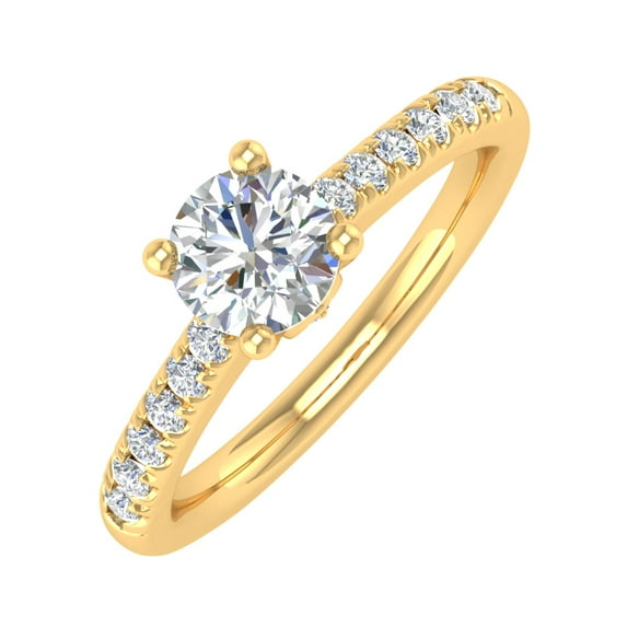 1/2 Carat Diamond Engagement Ring Band in 14K Yellow Gold (Ring Size 10) (I1-I2 Clarity)