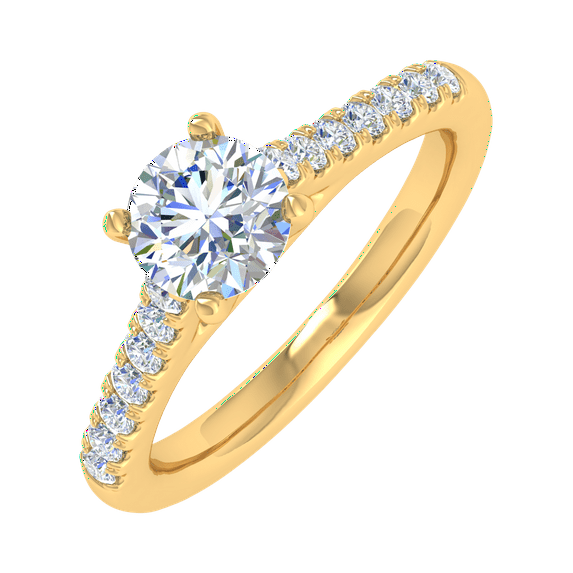1/2 Carat Diamond Engagement Ring in 14K Yellow Gold (Ring Size 7.25)