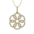thumbnail image 1 of 1/2 Carat Diamond Flower Pendant Necklace in 14K Yellow Gold (Silver Chain Included) (SI1-SI2 Clarity), 1 of 3