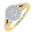 thumbnail image 1 of 1/2 Carat Diamond Halo Engagement Ring in 10K Yellow Gold (Ring Size 4.25), 1 of 4
