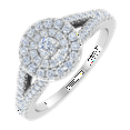 thumbnail image 1 of 1/2 Carat Diamond Halo Engagement Ring in 14K White Gold (Ring Size 8.25) (I1-I2 Clarity), 1 of 4