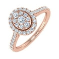 thumbnail image 1 of 1/2 Carat Diamond Halo Ring Band in 14K Rose Gold (Ring Size 4.5) (SI1-SI2 Clarity) - IGI Certified, 1 of 4