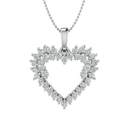 JewelersClub 1.00 Carat T.W. White Diamond Gold over Silver Heart