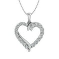 thumbnail image 1 of 1/2 Carat Diamond Heart Pendant Necklace in 10k White Gold (Silver Chain Included), 1 of 3