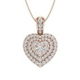 thumbnail image 1 of 1/2 Carat Diamond Heart Pendant Necklace in 14K Rose Gold (Silver Chain Included), 1 of 4