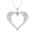 thumbnail image 1 of 1/2 Carat Diamond Heart Pendant Necklace in 14K White Gold (Silver Chain Included) (SI1-SI2 Clarity), 1 of 1