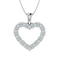 thumbnail image 1 of 1/2 Carat Diamond Heart Pendant Necklace in 14K White Gold (Silver Chain Included) (SI1-SI2 Clarity), 1 of 3