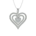 thumbnail image 1 of 1/2 Carat Diamond Heart in Heart Pendant Necklace in 10k White Gold (Silver Chain Included), 1 of 4