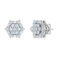 thumbnail image 1 of 1/2 Carat Diamond Hexagon Stud Earrings in 14K White Gold, 1 of 4