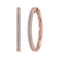 thumbnail image 1 of 1/2 Carat Diamond Hoop Earrings in 10K Rose Gold, 1 of 1