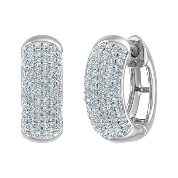 1/2 Carat Diamond Hoop Earrings in 10K White Gold