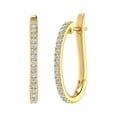 thumbnail image 1 of 1/2 Carat Diamond Hoop Earrings in 10K Yellow Gold, 1 of 1