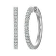 thumbnail image 1 of 1/2 Carat Diamond Hoop Earrings in 14K White Gold (SI1-SI2 Clarity), 1 of 1