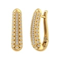 thumbnail image 1 of 1/2 Carat Diamond Hoop Earrings in 14K Yellow Gold (I1-I2 Clarity), 1 of 3