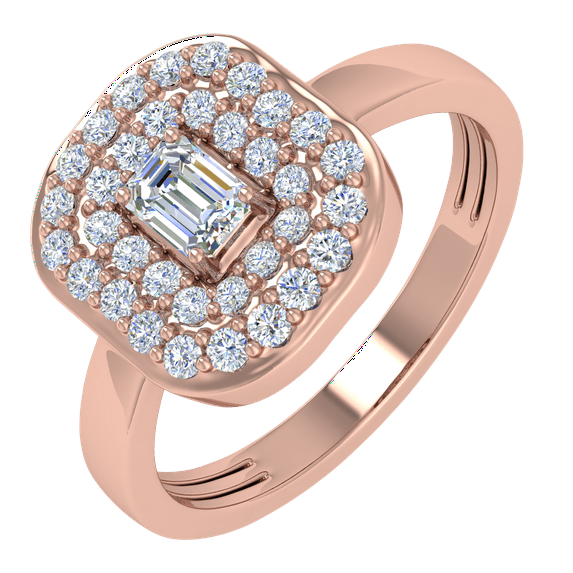 1/2 Carat Diamond Ring Band in 10K Rose Gold (Ring Size 7.5)