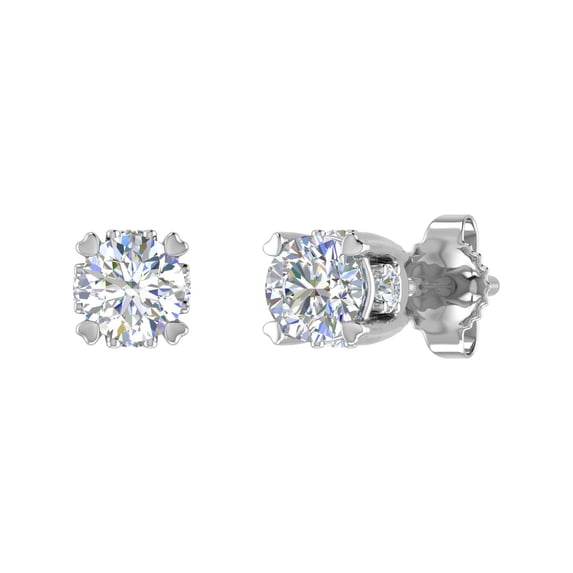 1/2 Carat Diamond Stud Earrings in 10K White Gold (I1-I2 Clarity)