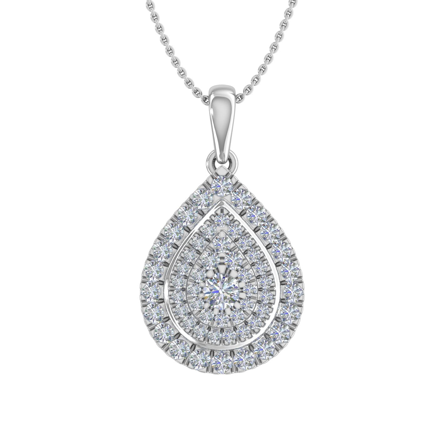 1/2 Carat Bezel Set Diamond Necklace 14K Rose Gold