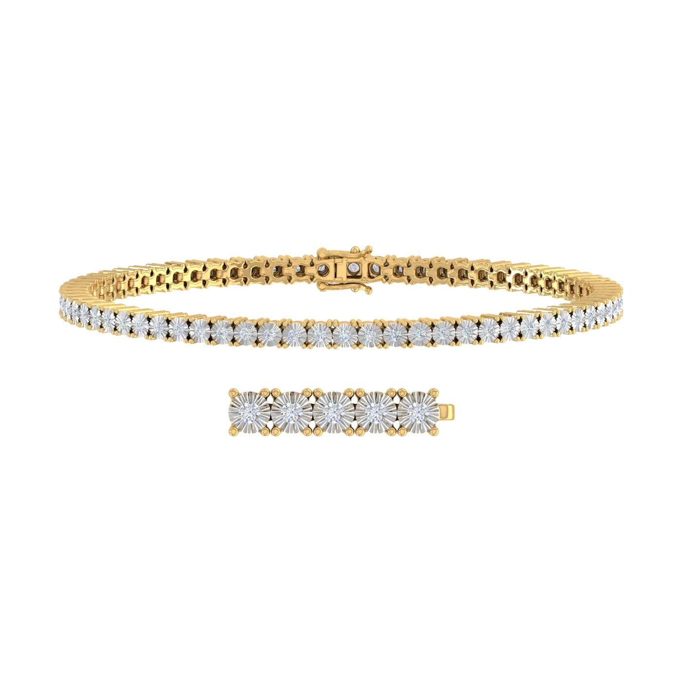 2 carat diamond tennis bracelet 14k yellow gold deals