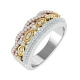 thumbnail image 1 of 1/2 Carat Diamond Tri Color Wedding Band Ring in 10K White Gold, Yellow Gold & Rose Gold (Ring Size 5.5), 1 of 6