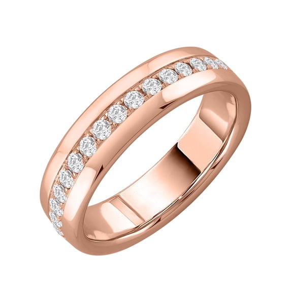 1/2 Carat Diamond Wedding Band Ring in 10K Rose Gold (Ring Size 8)