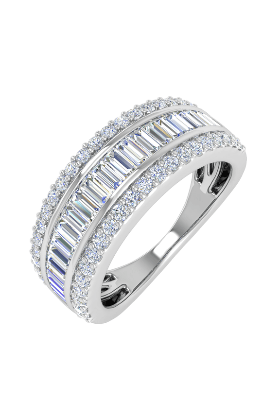 1/2 Carat Diamond Wedding Band Ring in 10K White Gold (Ring Size 4.5)
