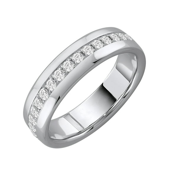 1/2 Carat Diamond Wedding Band Ring in 10K White Gold (Ring Size 7.75) - IGI Certified