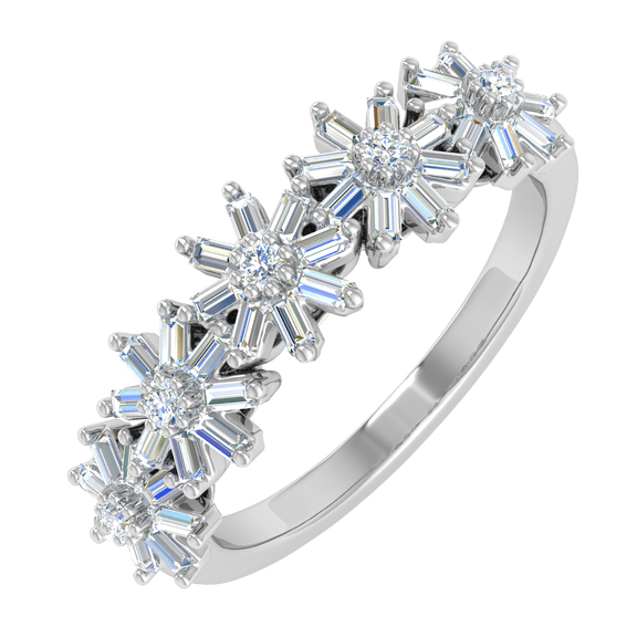 1/2 Carat Diamond Wedding Band Ring in 10K White Gold (Ring Size 7)