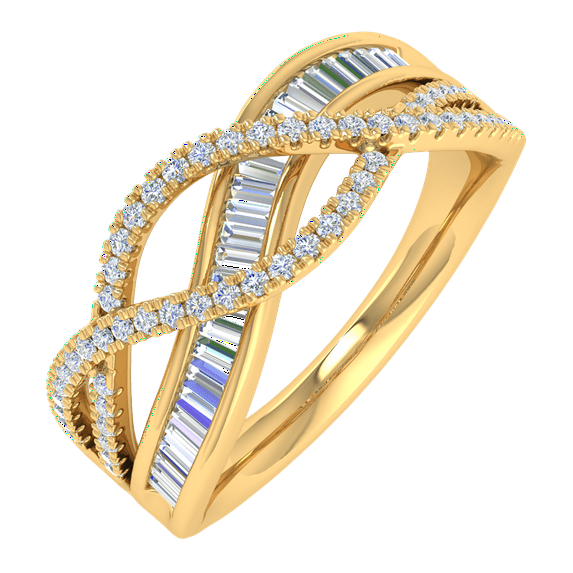 1/2 Carat Diamond Wedding Band Ring in 10K Yellow Gold (Ring Size 4.75)