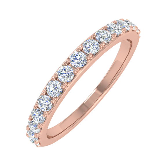1/2 Carat Diamond Wedding Band Ring in 14K Rose Gold (Ring Size 4)