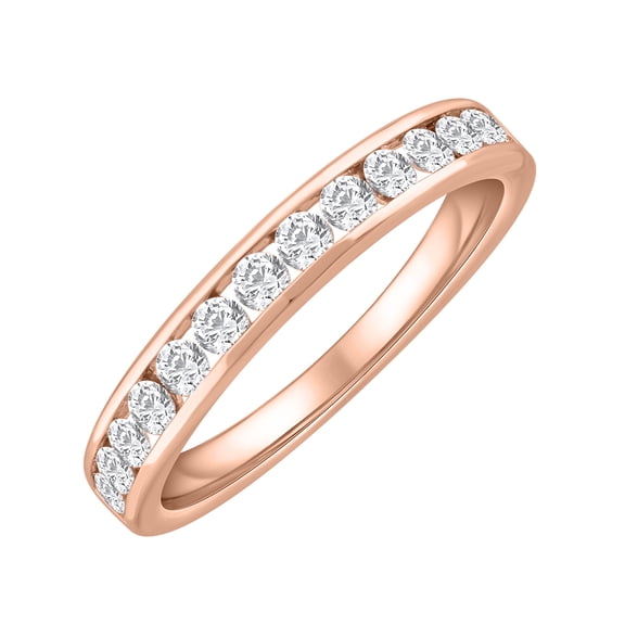 1/2 Carat Diamond Wedding Band Ring in 14K Rose Gold (Ring Size 7)