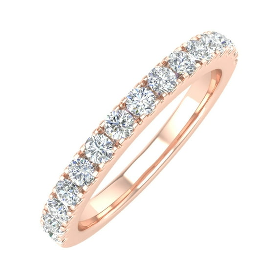 1/2 Carat Diamond Wedding Band Ring in 14K Rose Gold (Ring Size 7)