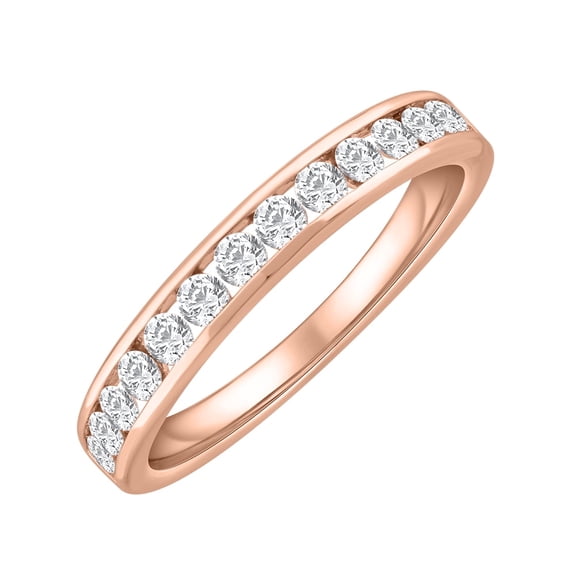 1/2 Carat Diamond Wedding Band Ring in 14K Rose Gold (Ring Size 9)