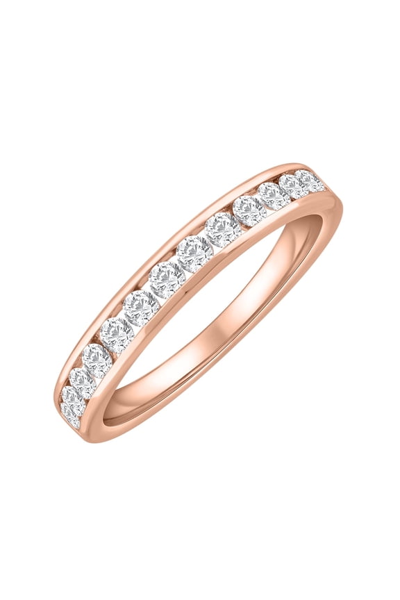 1/2 Carat Diamond Wedding Band Ring in 14K Rose Gold (Ring Size 9)