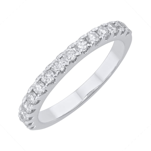 1/2 Carat Diamond Wedding Band Ring in 14K White Gold (Ring Size 10.75)