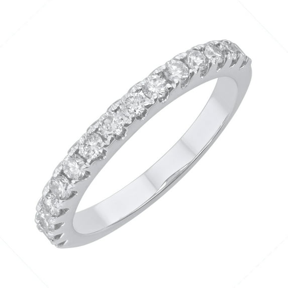 1/2 Carat Diamond Wedding Band Ring in 14K White Gold (Ring Size 5.25)