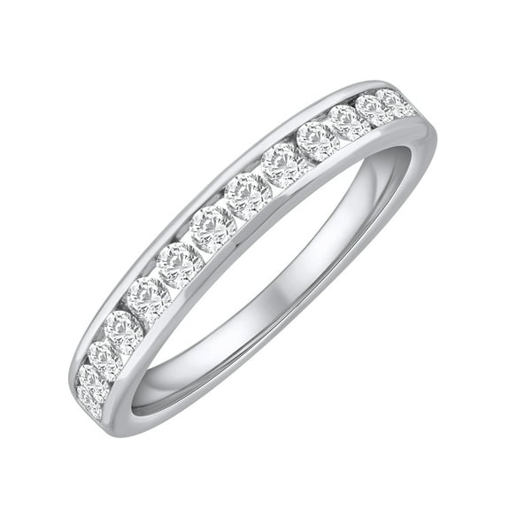 1/2 Carat Diamond Wedding Band Ring in 14K White Gold (Ring Size 7)