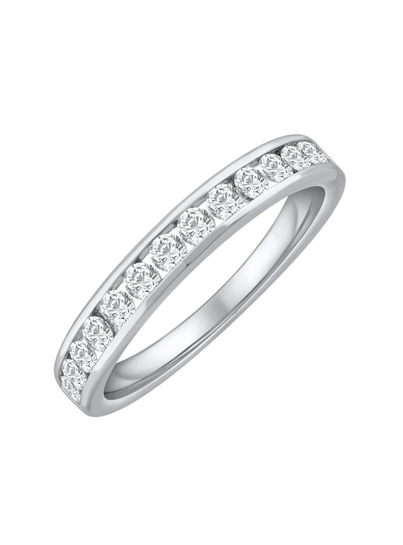 1/2 Carat Diamond Wedding Band Ring in 14K White Gold (Ring Size 7)