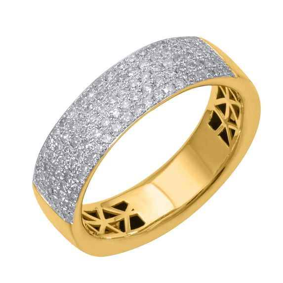 1/2 Carat Diamond Wedding Band Ring in 14K Yellow Gold (Ring Size 12.5)
