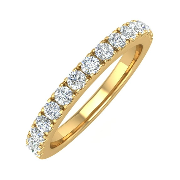 1/2 Carat Diamond Wedding Band Ring in 14K Yellow Gold (Ring Size 5.75)