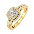 thumbnail image 1 of 1/2 Carat Double Halo Diamond Ring in 10K Yellow Gold (Ring Size 9), 1 of 6