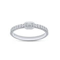 thumbnail image 1 of 1/2 Carat Emerald & Round Cut Lab Created Moissanite Diamond Stackable Ring Wedding Band For Women In 14K White Gold Over Sterling Silver(G-H Color,VVS1 Clarity,0.50 Cttw)-5.5, 1 of 6