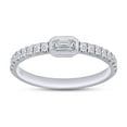 thumbnail image 1 of 1/2 Carat Emerald & Round Cut Lab Created Moissanite Diamond Stackable Ring Wedding Band For Women In 14K White Gold Over Sterling Silver(G-H Color,VVS1 Clarity,0.50 Cttw)-10, 1 of 6