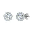 thumbnail image 1 of 1/2 Carat Flower Shaped Cluster Diamond Earrings in 10K White Gold, 1 of 5