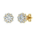 thumbnail image 1 of 1/2 Carat Flower Shaped Cluster Diamond Earrings in 10K Yellow Gold, 1 of 6