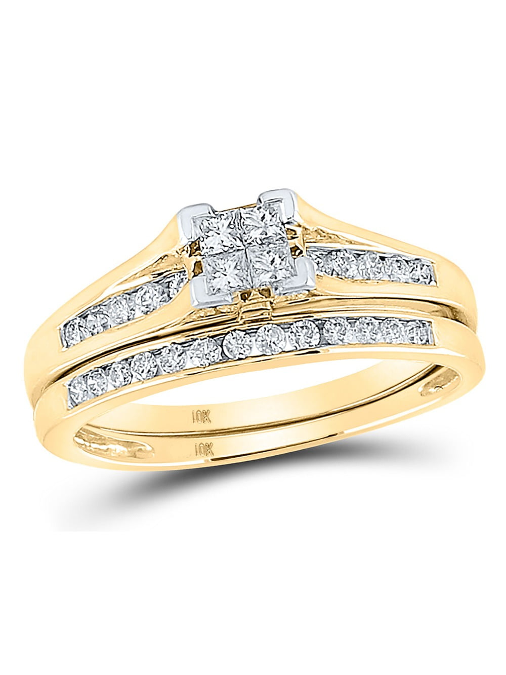 Yellow Gold Jcpenney Bridal Jewelry 1/2 Carat (G-H, I2) Princess Cut  Diamond Engagement Ring Wedding